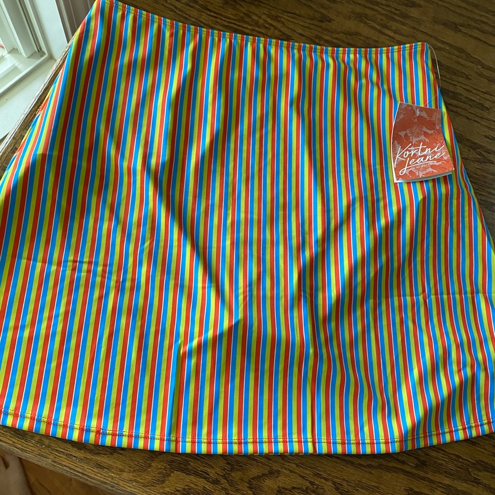 Kortni Jeane Primary stripes high waisted skirt